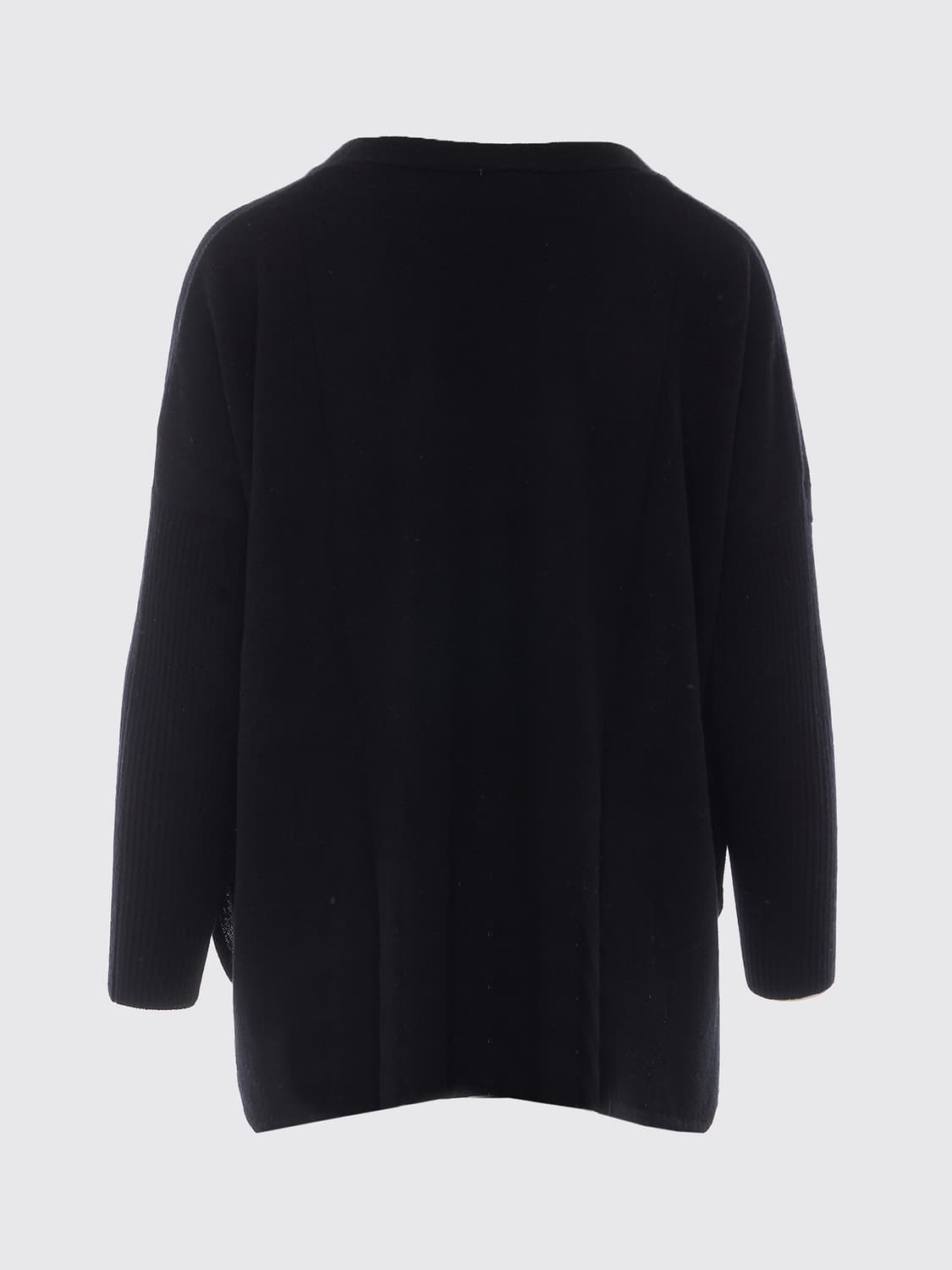 NOT SHY PULLOVER: Cardigan Not Shy aus reinem Kaschmir mit V-Ausschnitt und überschnittenen Schultern, Schwarz - Img 3