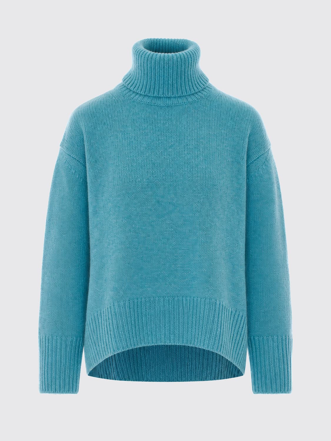 NOT SHY PULLOVER: Rollkragenpullover Not Shy aus reinem Kaschmir mit langen Ärmeln und Rippbündchen, Blau - Img 2