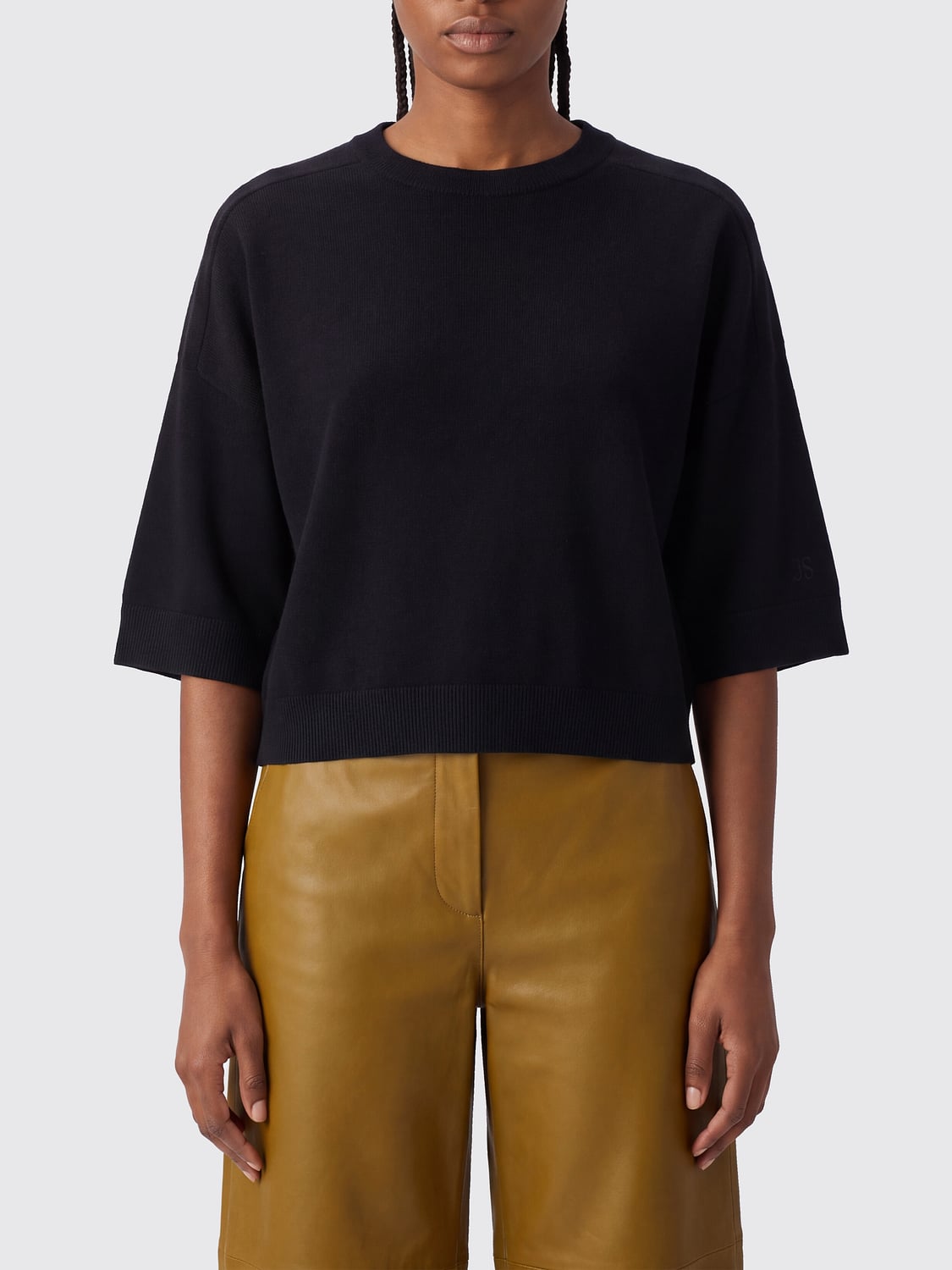 NOT SHY PULLOVER: Kurzärmliger Rundhalspullover NOT SHY aus reinem Kaschmir, Schwarz - Img 1