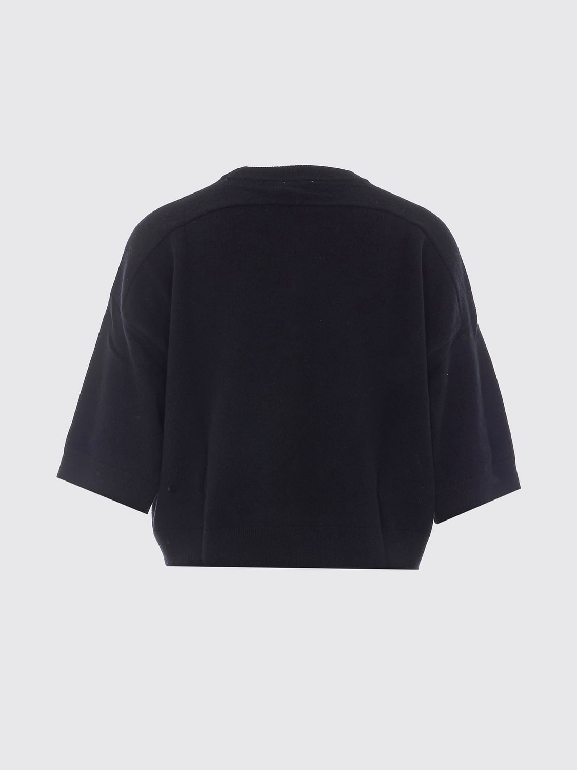 NOT SHY PULLOVER: Kurzärmliger Rundhalspullover NOT SHY aus reinem Kaschmir, Schwarz - Img 3