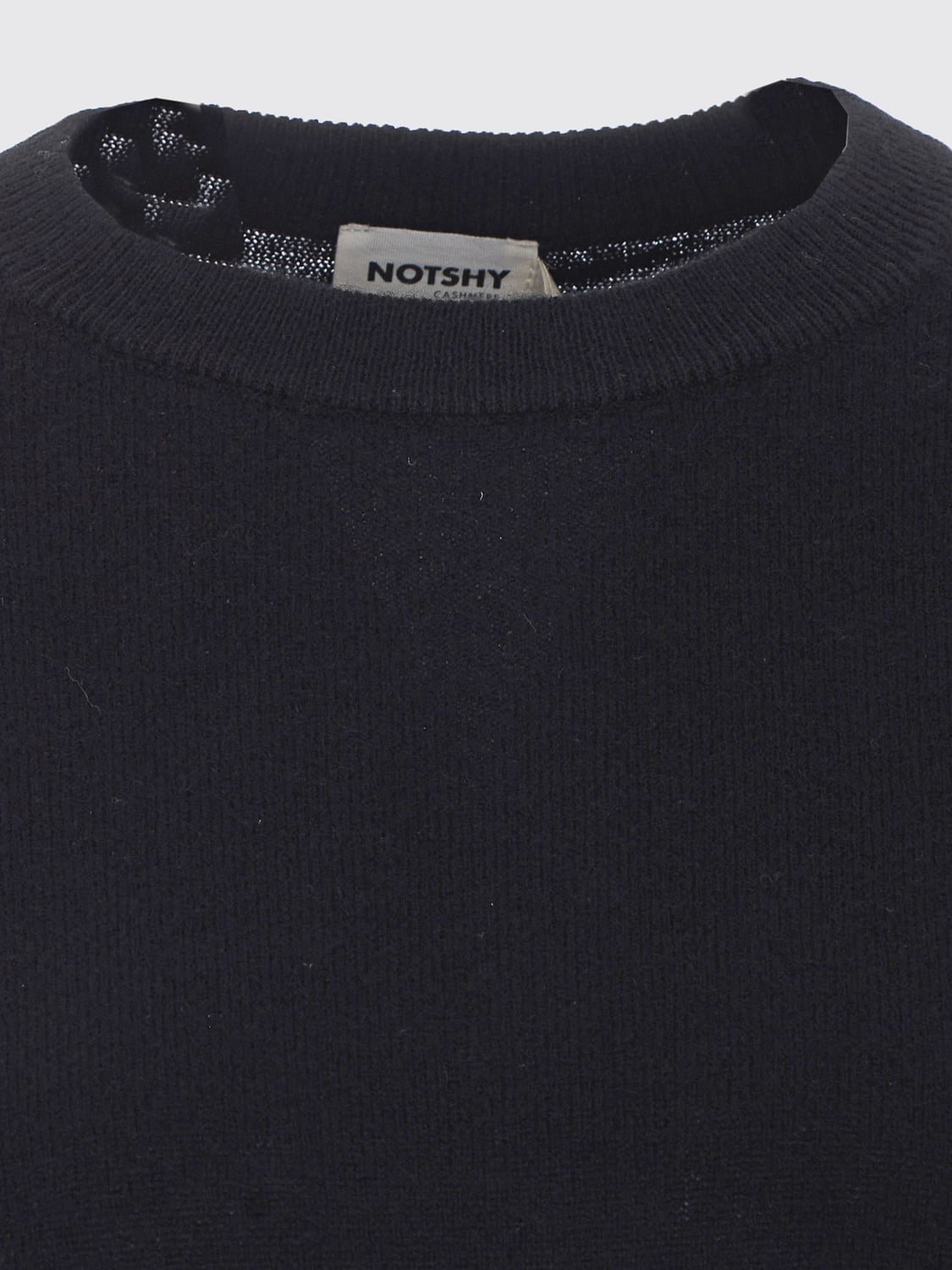 NOT SHY PULLOVER: Kurzärmliger Rundhalspullover NOT SHY aus reinem Kaschmir, Schwarz - Img 4