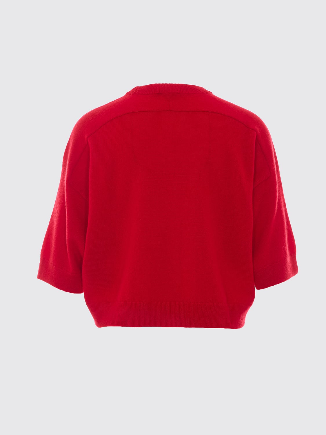 NOT SHY PULL: Pull à col rond et manches courtes NOT SHY en pur cachemire, Rouge - Img 3