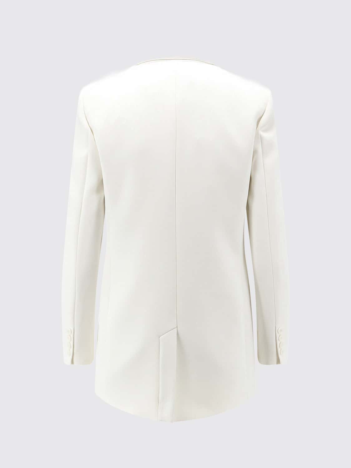 ELISABETTA FRANCHI 재킷: ELISABETTA FRANCHI 피크 라펠 숏 더블 브레스티드 블레이저, 아이보리 - Img 3