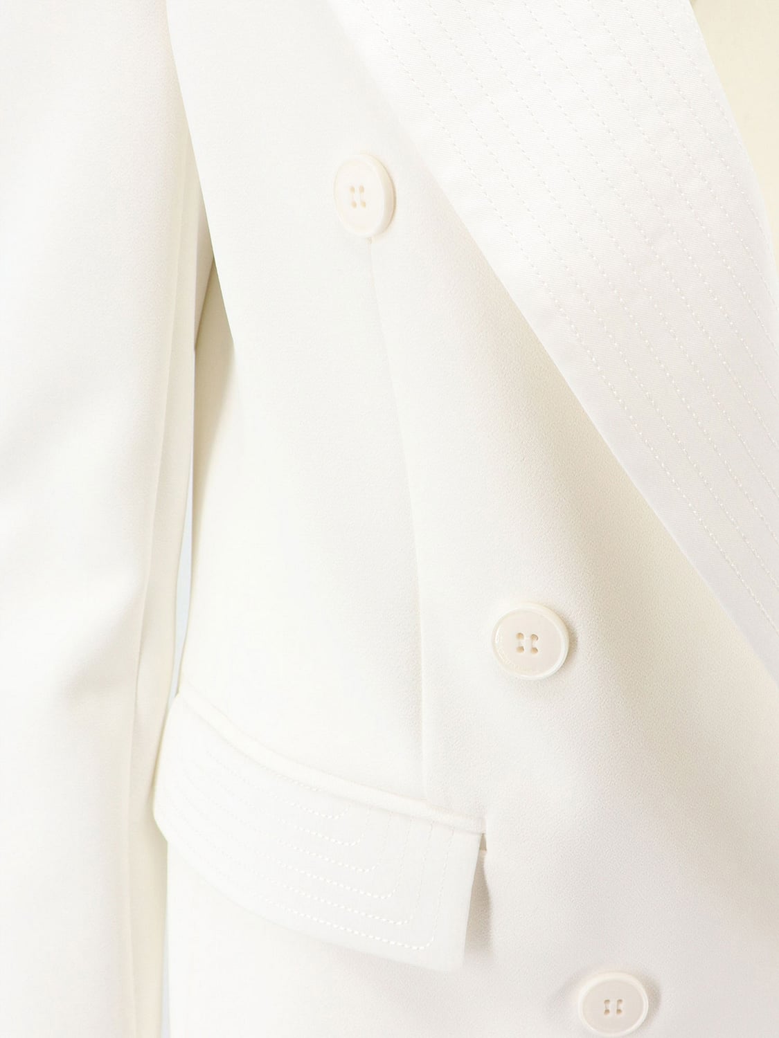 ELISABETTA FRANCHI 재킷: ELISABETTA FRANCHI 피크 라펠 숏 더블 브레스티드 블레이저, 아이보리 - Img 4
