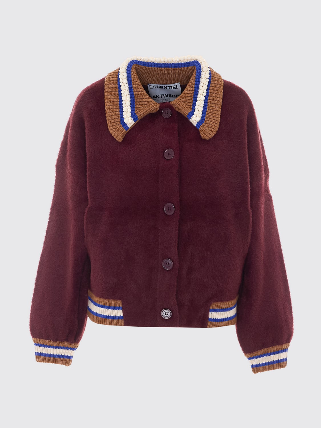 ESSENTIEL ANTWERP JACKE: Bomberjacke aus Wollmischung Essentiel Antwerp mit Kontrastdetails, Rot - Img 2
