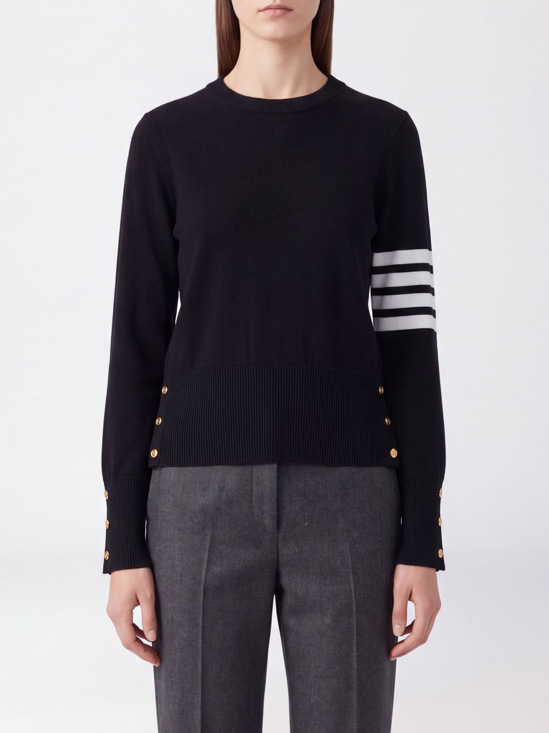 THOM BROWNE PULL: Pull femme Thom Browne, Bleu - Img 1