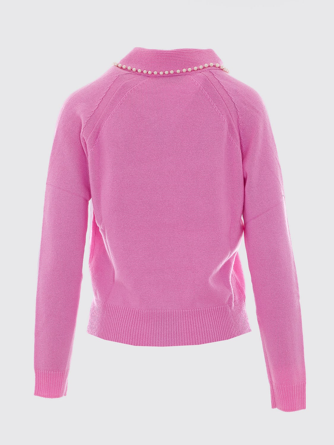 ESSENTIEL ANTWERP PULLOVER: Pullover mit perlenverziertem Schmuckkragen Essentiel Antwerp aus Wolle und Kaschmir, Pink - Img 3
