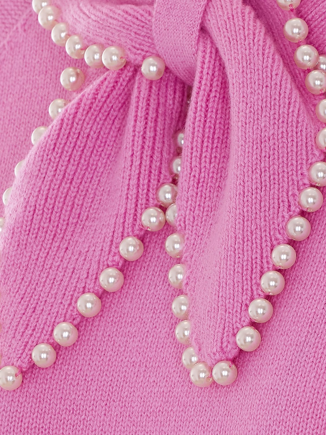 ESSENTIEL ANTWERP PULLOVER: Pullover mit perlenverziertem Schmuckkragen Essentiel Antwerp aus Wolle und Kaschmir, Pink - Img 4