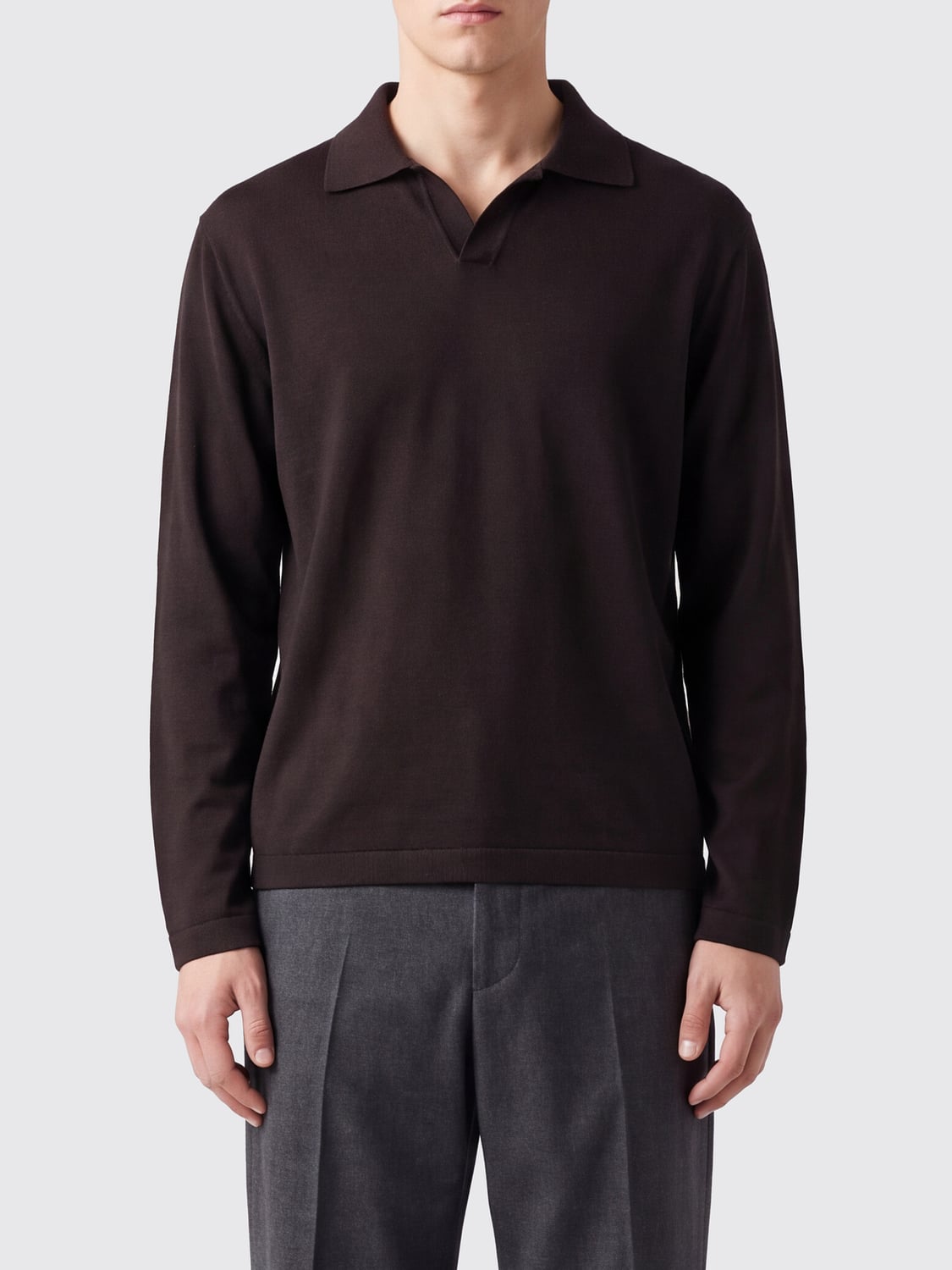 ROBERTO COLLINA SWEATER: Sweater men Roberto Collina, Brown - Img 1