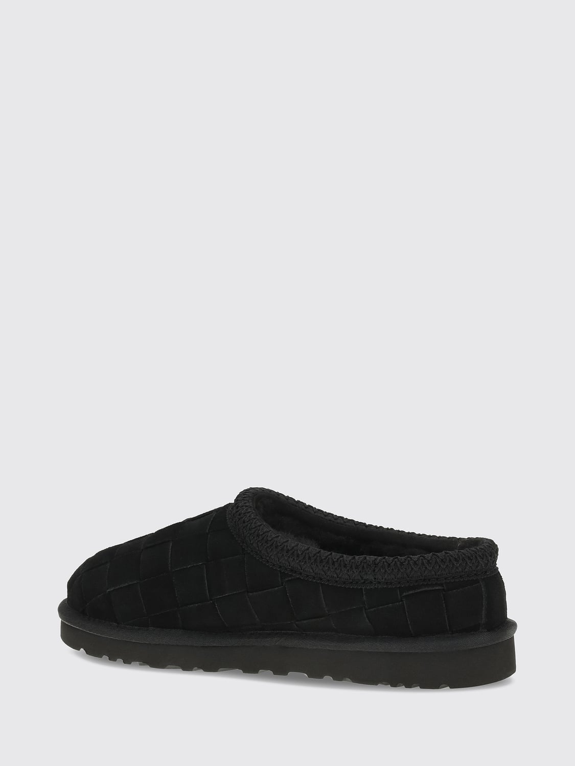 UGG SHOES: Tasman Woven Suede Mules UGG with Fur Lining, Black - Img 3