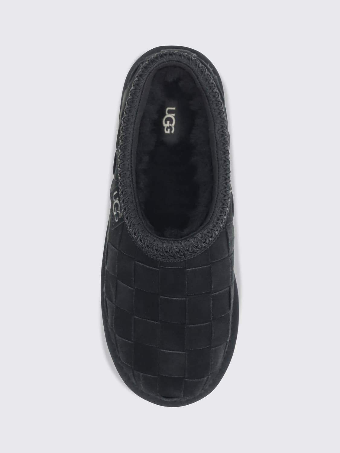 UGG SHOES: Tasman Woven Suede Mules UGG with Fur Lining, Black - Img 4