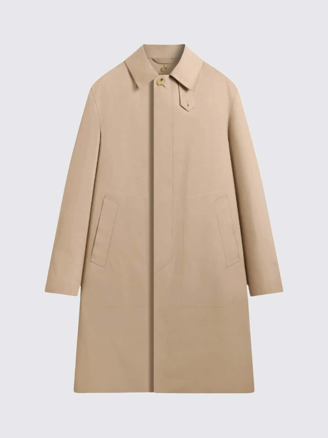 MACKINTOSH JACKE: Einreihiger Mackintosh Trenchcoat aus Polyester mit klassischem Kragen, Braun - Img 3