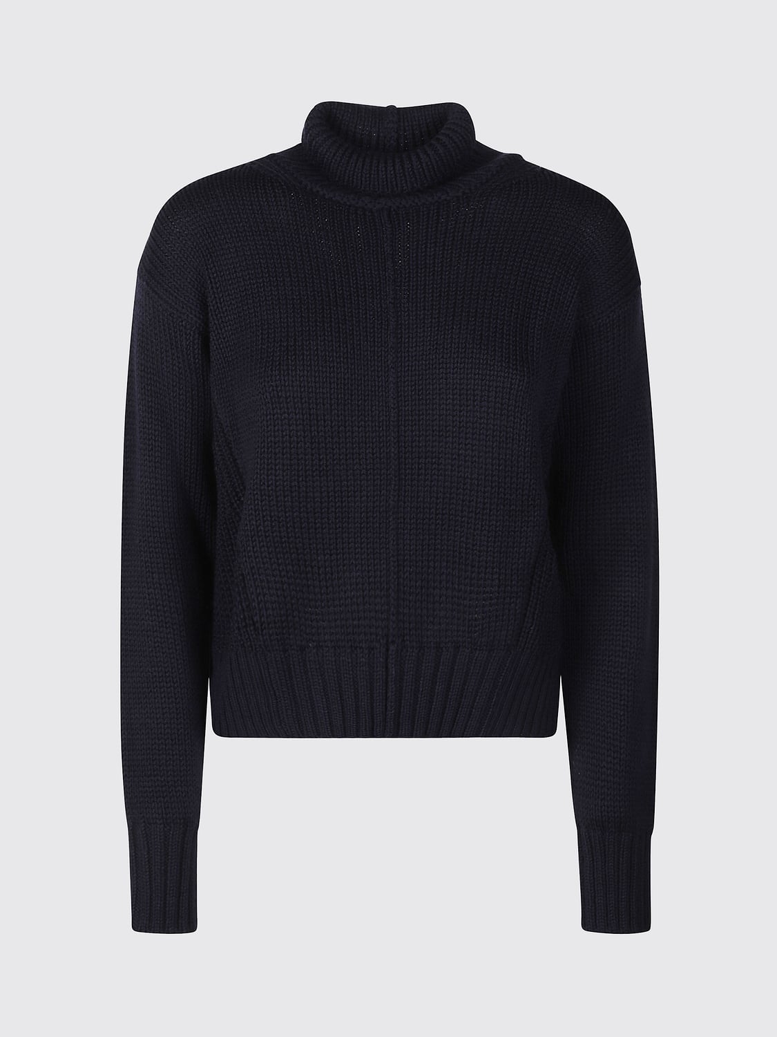 FORTE FORTE PULL: Pull à col roulé Forte Forte en laine vierge avec épaules tombantes et bords côtelés, Bleu - Img 2