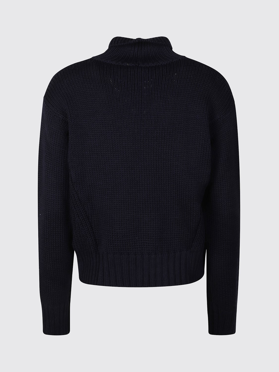 FORTE FORTE PULL: Pull à col roulé Forte Forte en laine vierge avec épaules tombantes et bords côtelés, Bleu - Img 3