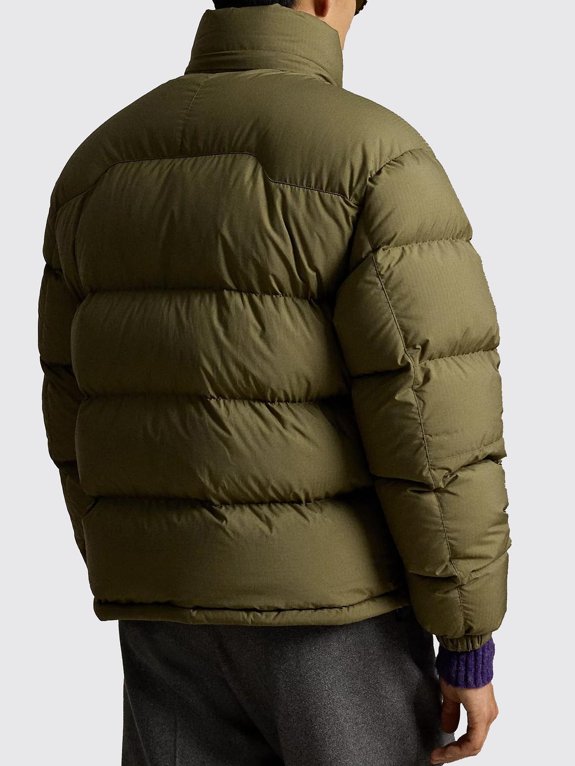 POLO RALPH LAUREN JACKET: Quilted Recycled Polyester Puffer Jacket Polo Ralph Lauren with Hood, Olive - Img 2