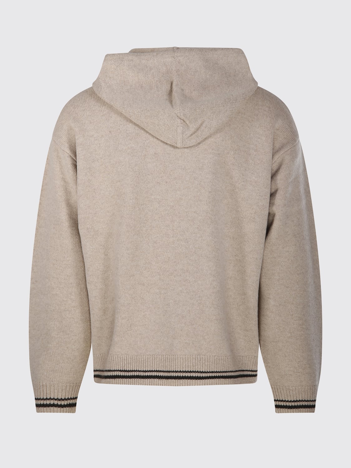 MAISON KITSUNÉ SWEATSHIRT: Maison Kitsuné Wool Hoodie with Contrast Logo and Dropped Shoulders, Nude - Img 3