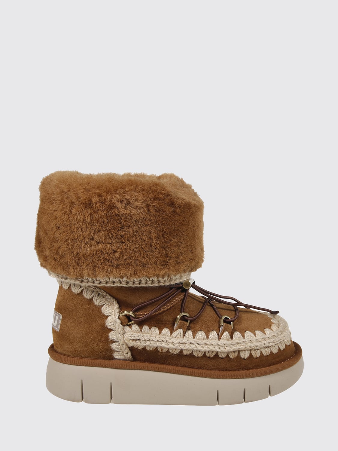 MOU FLAT ANKLE BOOT: Flat ankle boot woman Mou, Brown - Img 1