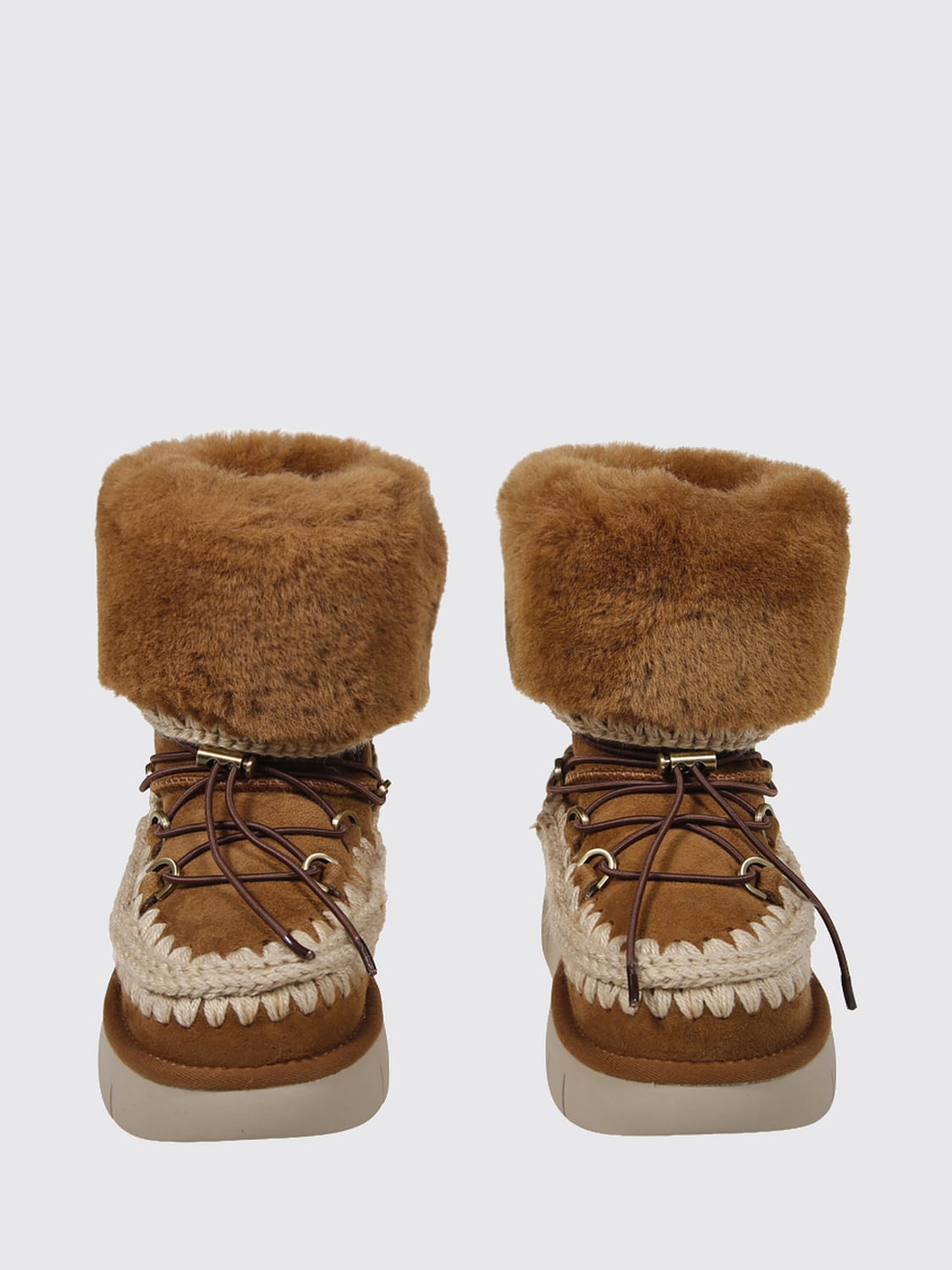 MOU FLAT ANKLE BOOT: Flat ankle boot woman Mou, Brown - Img 2