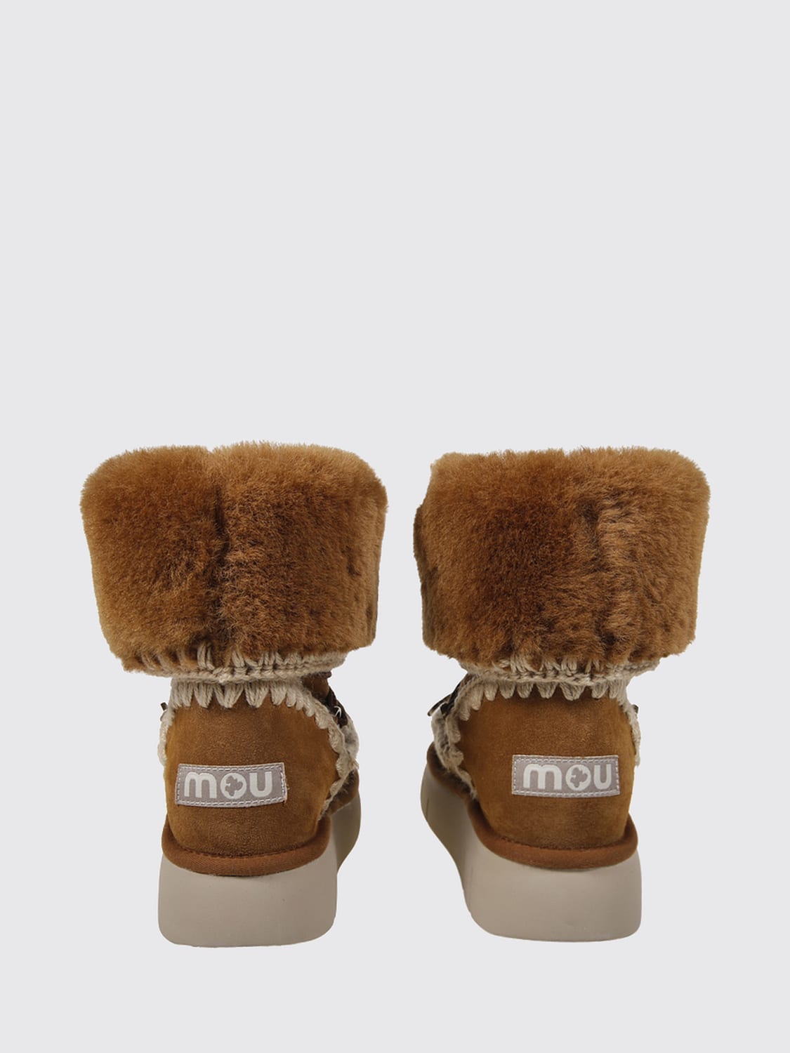 MOU FLAT ANKLE BOOT: Flat ankle boot woman Mou, Brown - Img 3