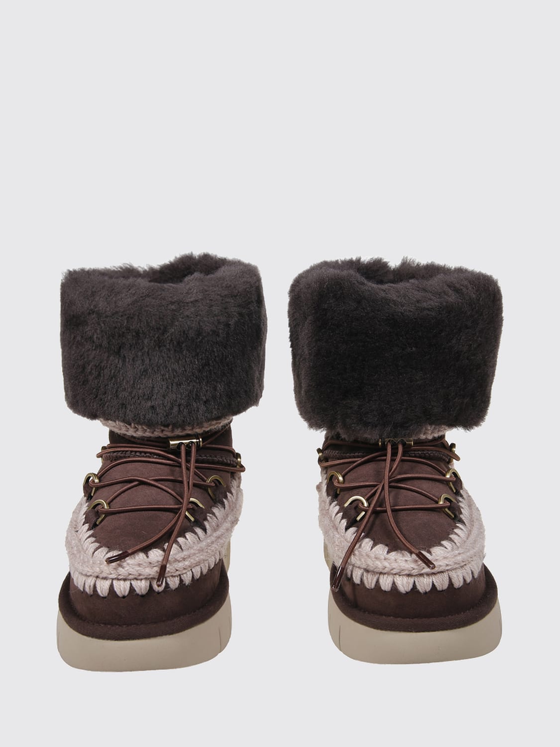 MOU FLACHE STIEFELETTEN: Flache stiefeletten damen Mou, Kaffee Braun - Img 2