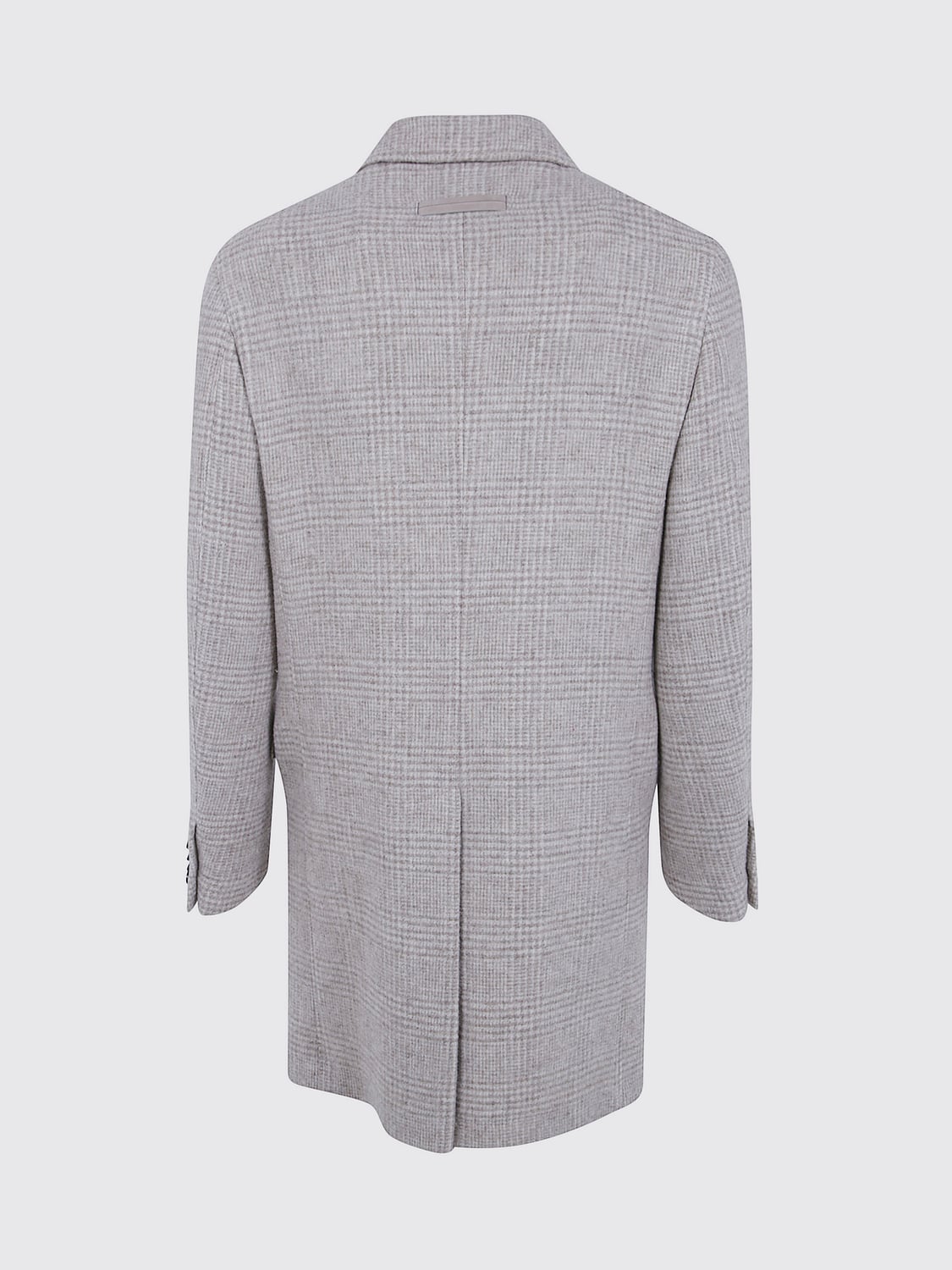 ZEGNA COAT: Tartan Double-Breasted Zegna Coat in Pure Wool, Grey - Img 3