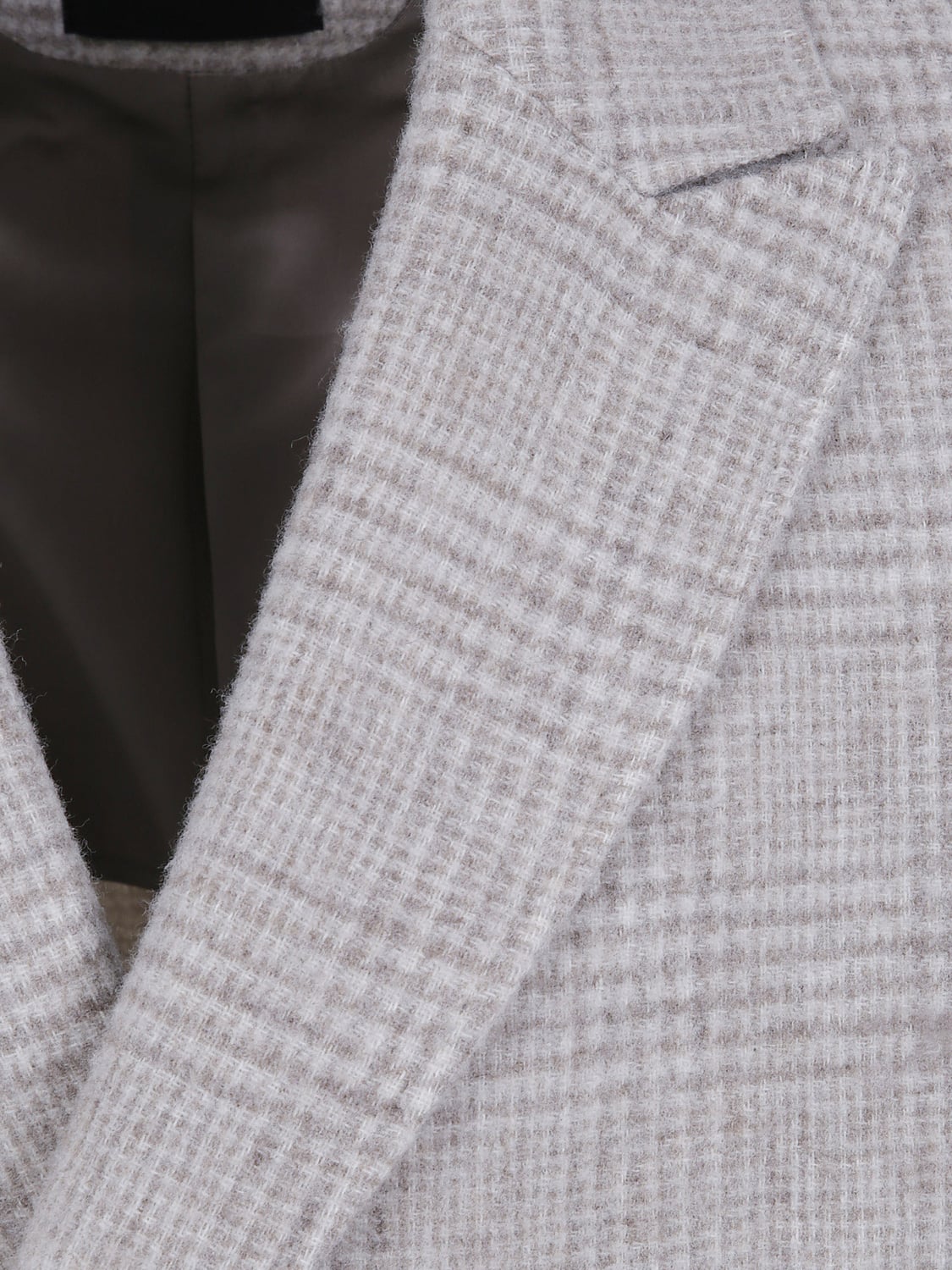 ZEGNA COAT: Tartan Double-Breasted Zegna Coat in Pure Wool, Grey - Img 4