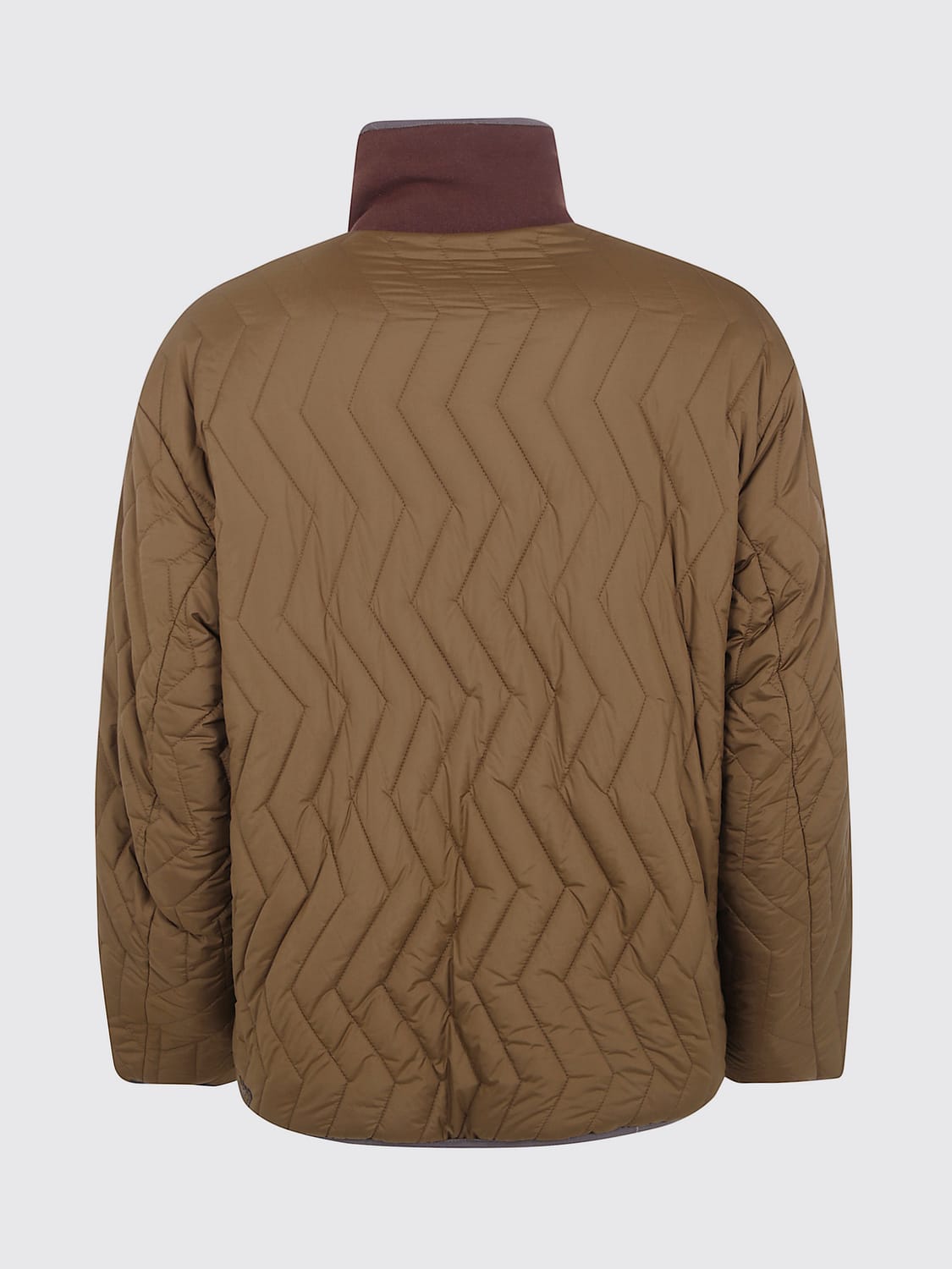 EMPORIO ARMANI JACKET: Reversible Emporio Armani Puffer Jacket in Polyester with High Collar, Brown - Img 3