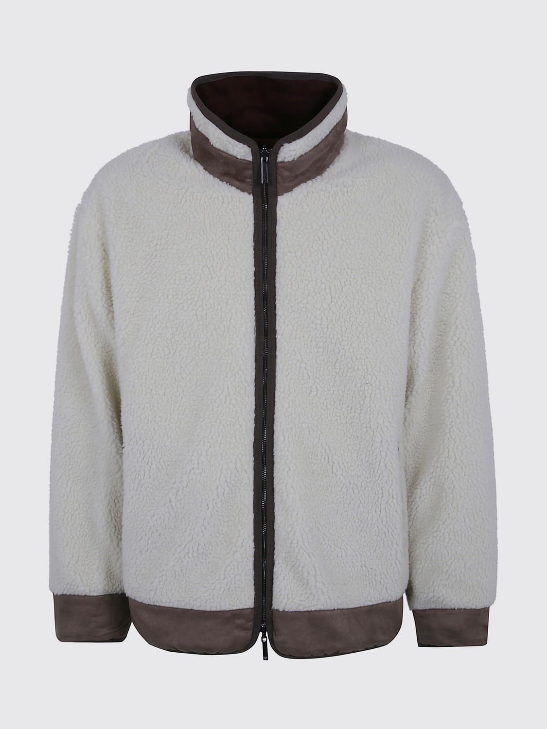 EMPORIO ARMANI JACKET: Reversible Emporio Armani Puffer Jacket in Polyester with High Collar, Brown - Img 4