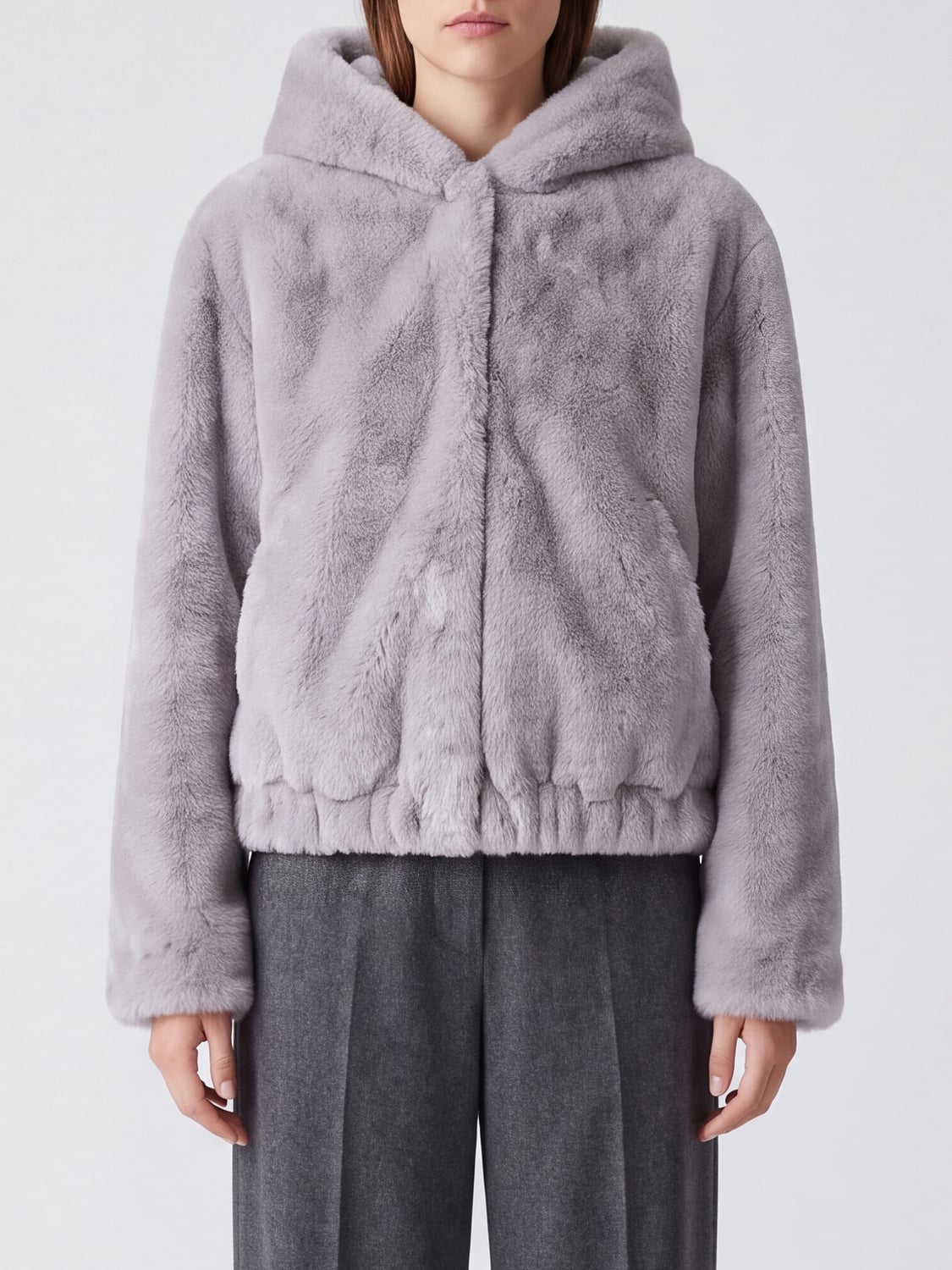 BLANCHA FUR COAT: Jacket woman Blancha, Grey - Img 1
