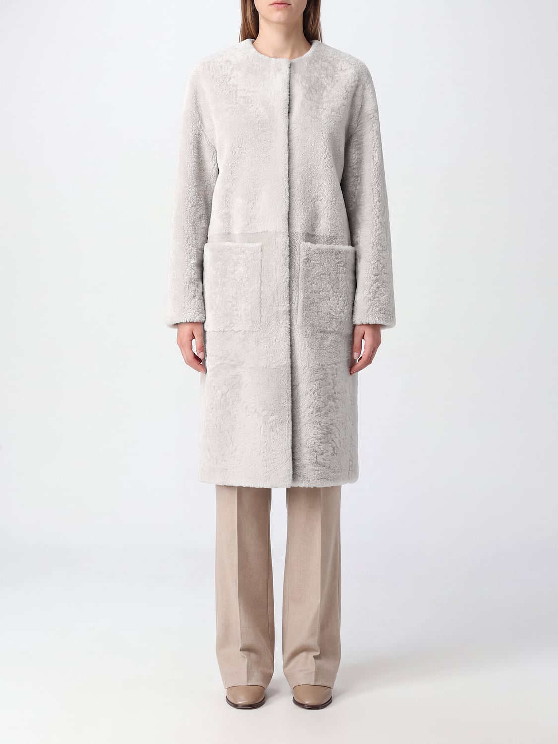 BLANCHA FUR COAT: Jacket woman Blancha, White - Img 1
