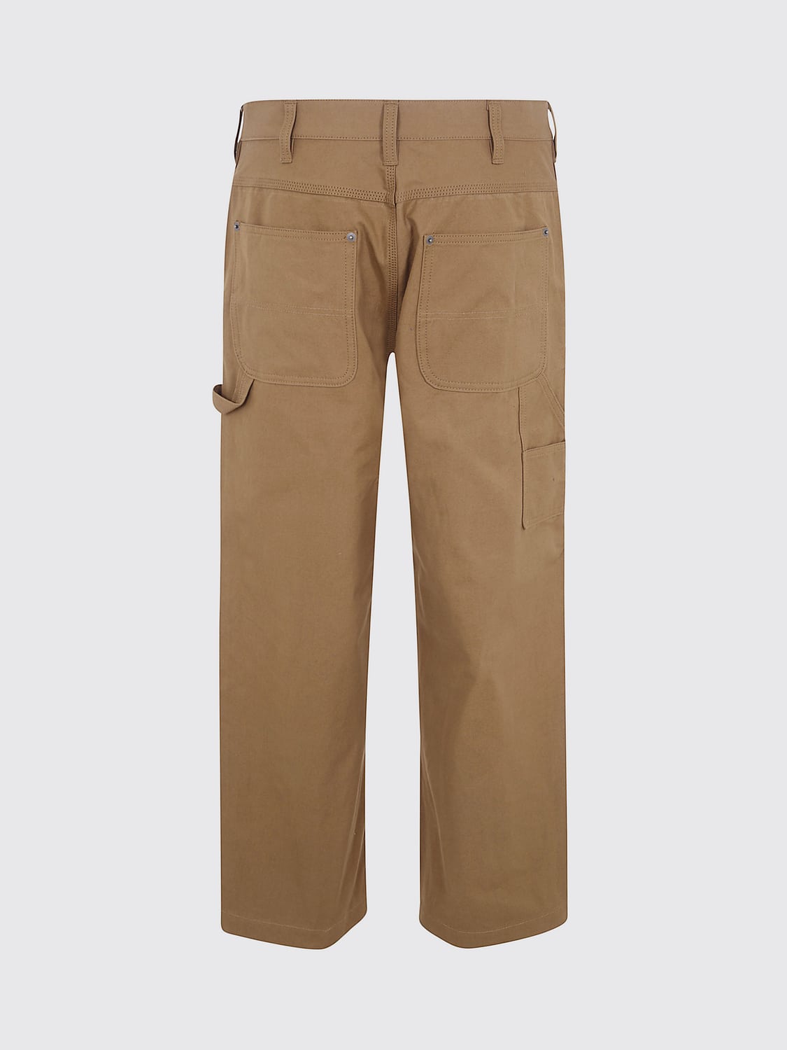 COMME DES GARÇONS HOMME PLUS 팬츠: COMME DES GARÇONS HOMME PLUS 스트레이트 레그 코튼 카펜터 팬츠, 브라운 - Img 3