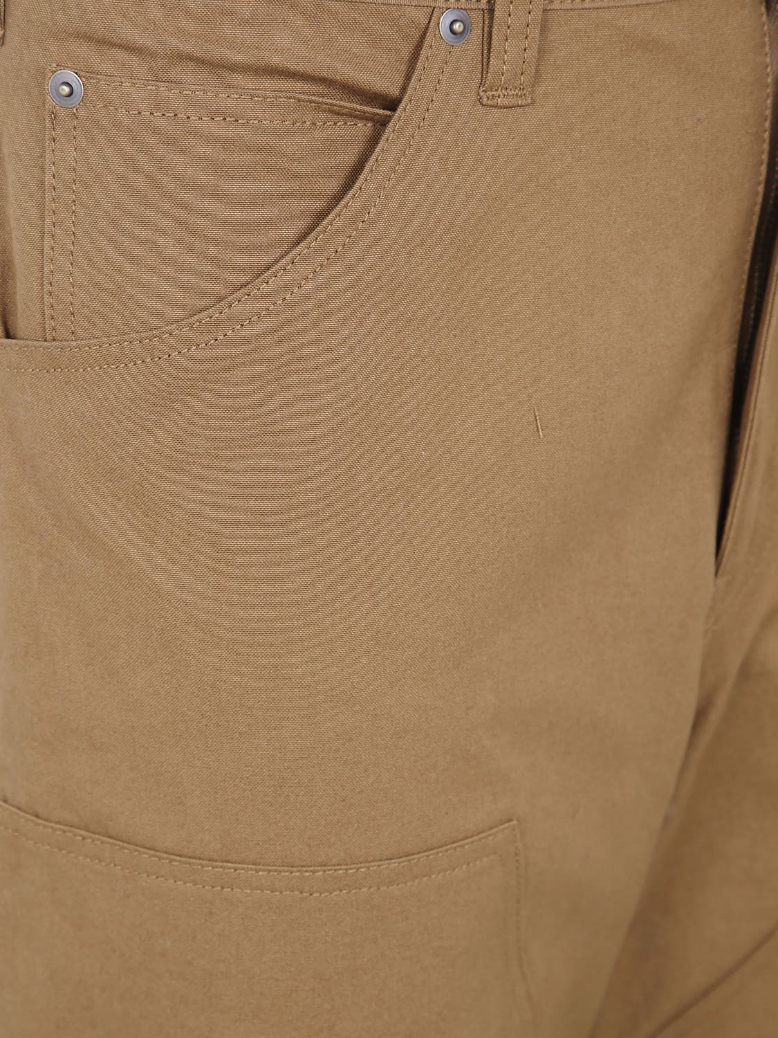 COMME DES GARÇONS HOMME PLUS 팬츠: COMME DES GARÇONS HOMME PLUS 스트레이트 레그 코튼 카펜터 팬츠, 브라운 - Img 4