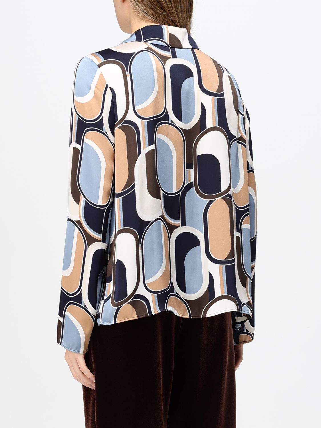 JOSEPH RIBKOFF CAMICIA: Camicia Joseph Ribkoff in raso con stampa astratta e fiocco da annodare, Fantasia - Img 2
