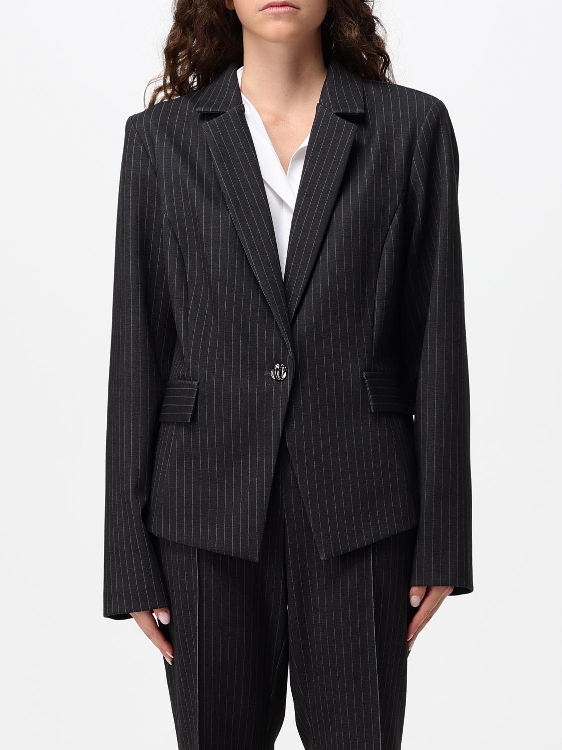 JOSEPH RIBKOFF CHAQUETA: Blazer corto de raya diplomática Joseph Ribkoff con hombreras, Fantasía - Img 1