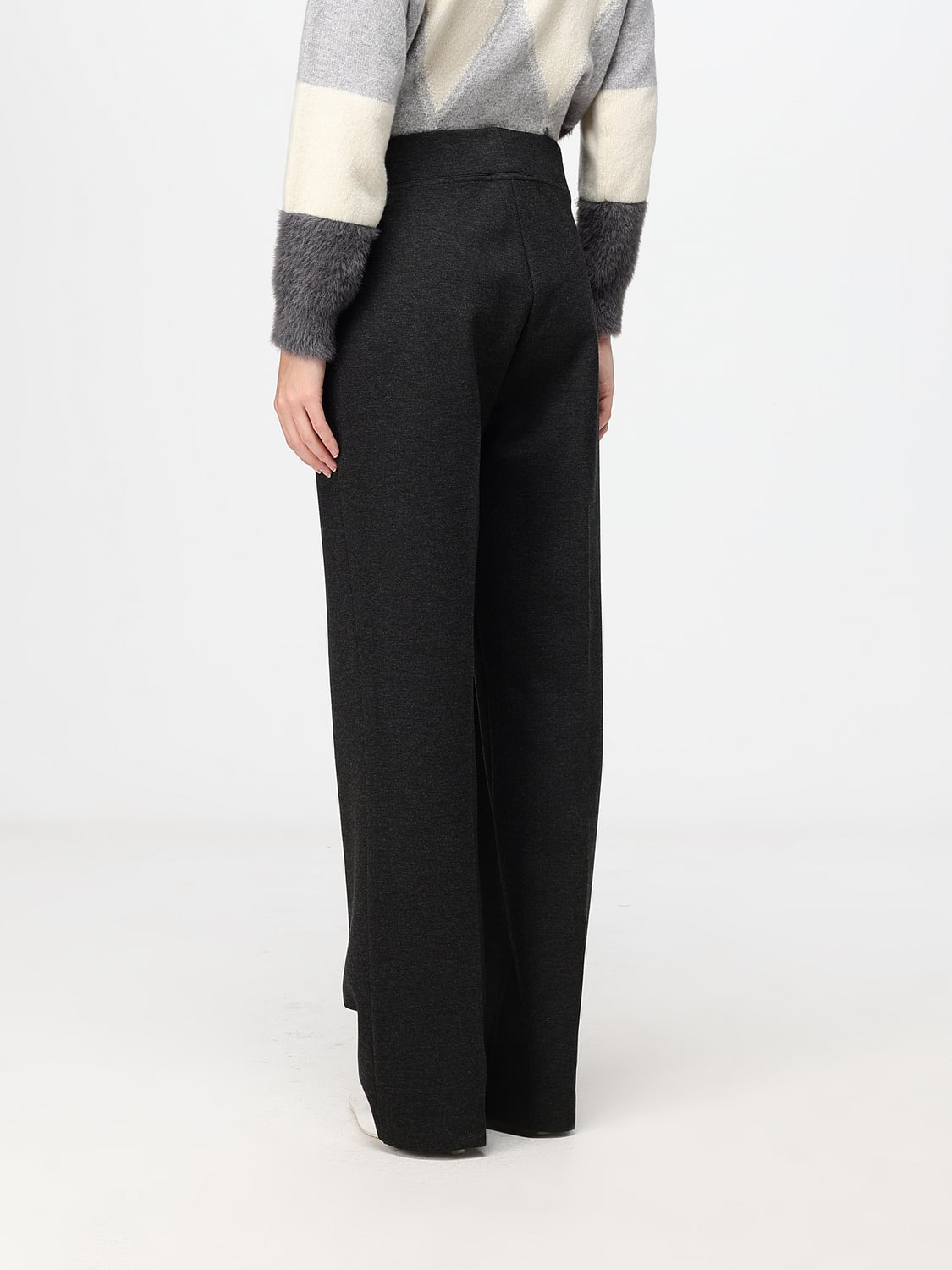 JOSEPH RIBKOFF PANTALONES: Pantalón acampanado Joseph Ribkoff de punto de viscosa con talle alto, Gris - Img 2