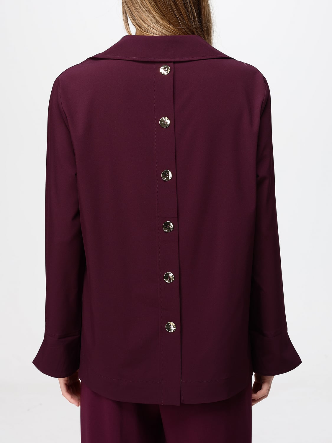 JOSEPH RIBKOFF CAMICIA: Camicia Joseph Ribkoff in popeline di cotone con abbottonatura posteriore, Bordeaux - Img 3