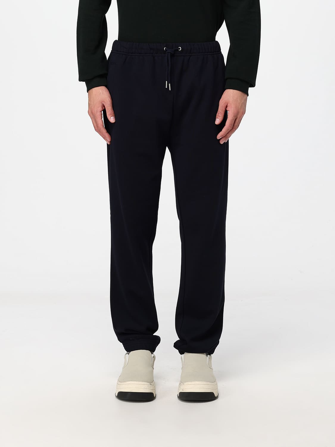 FRED PERRY PANTS: Fred Perry Jersey Joggers with Embroidered Logo and Drawstring, Navy - Img 1