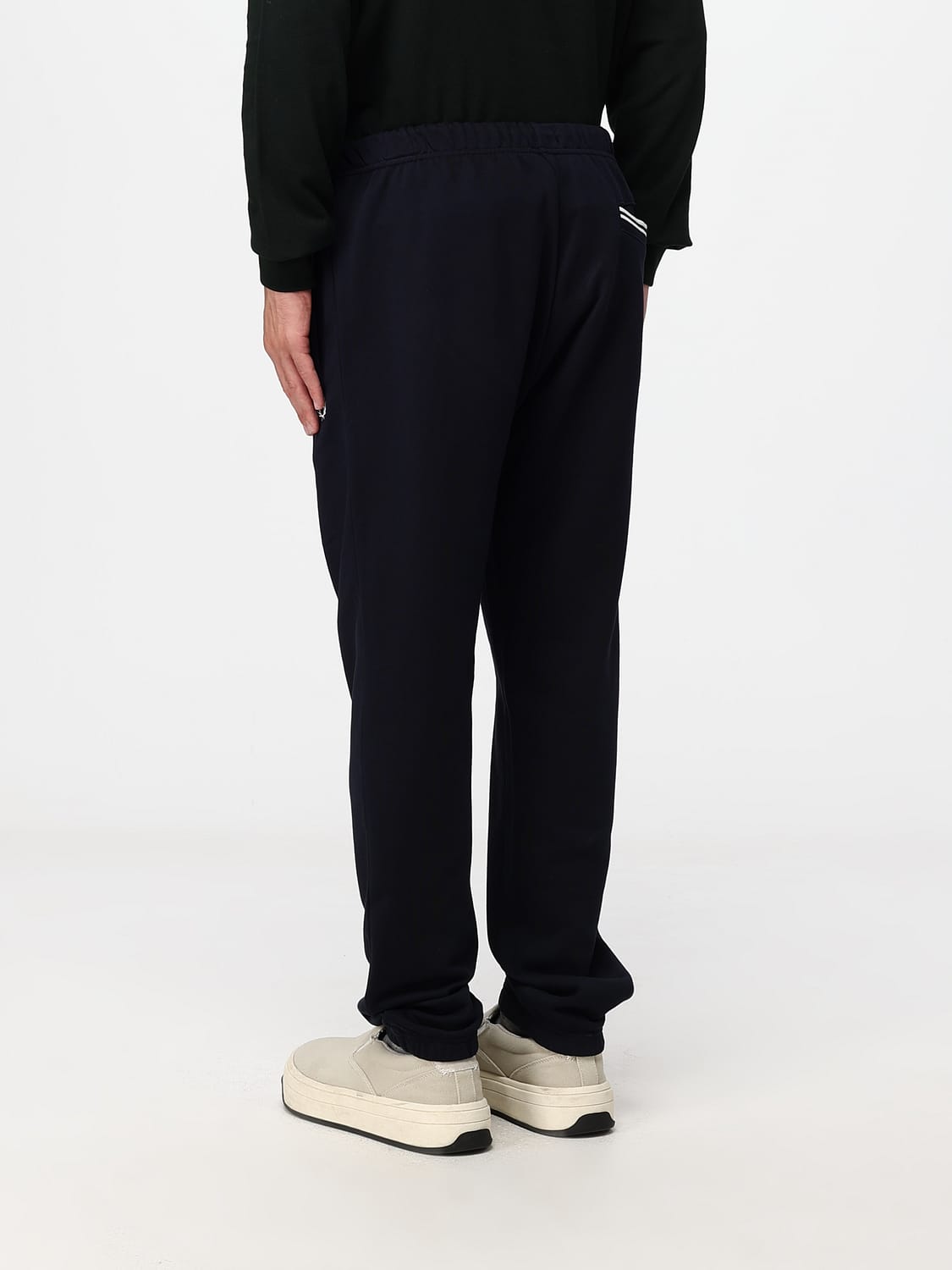 FRED PERRY PANTS: Fred Perry Jersey Joggers with Embroidered Logo and Drawstring, Navy - Img 2