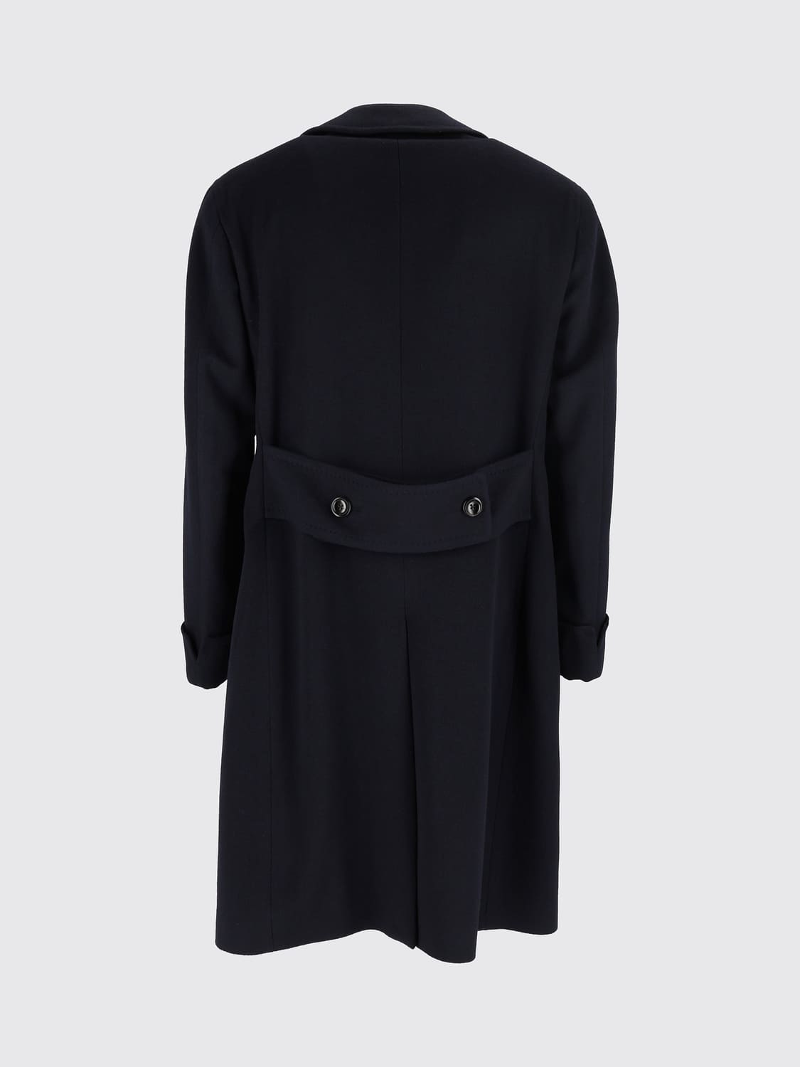 LUIGI BIANCHI COAT: Knee-Length Double-Breasted Luigi Bianchi Wool and Cashmere Coat, Blue - Img 3