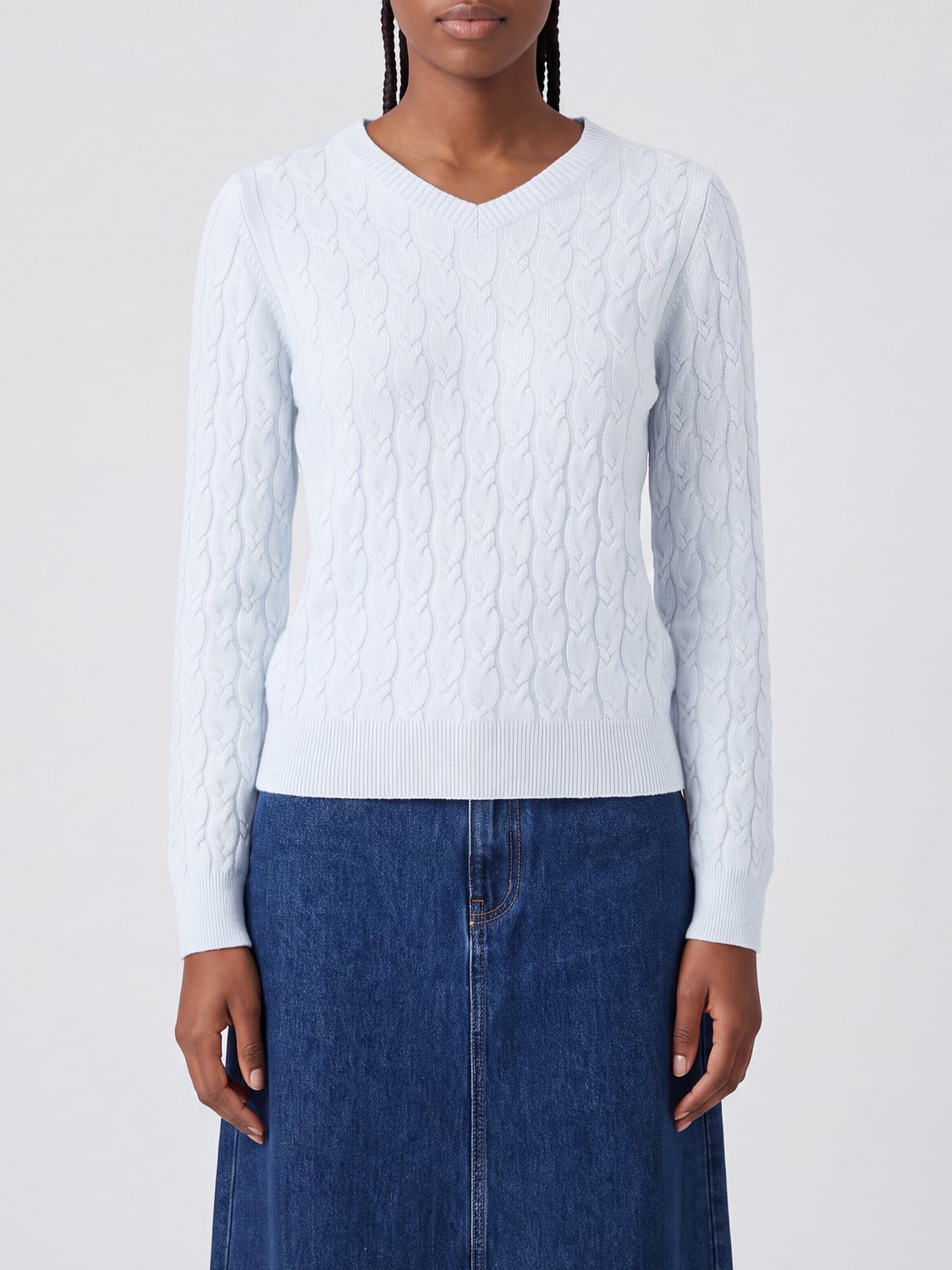 ALLUDE PULL: Pull femme Allude, Bleu Azur - Img 1