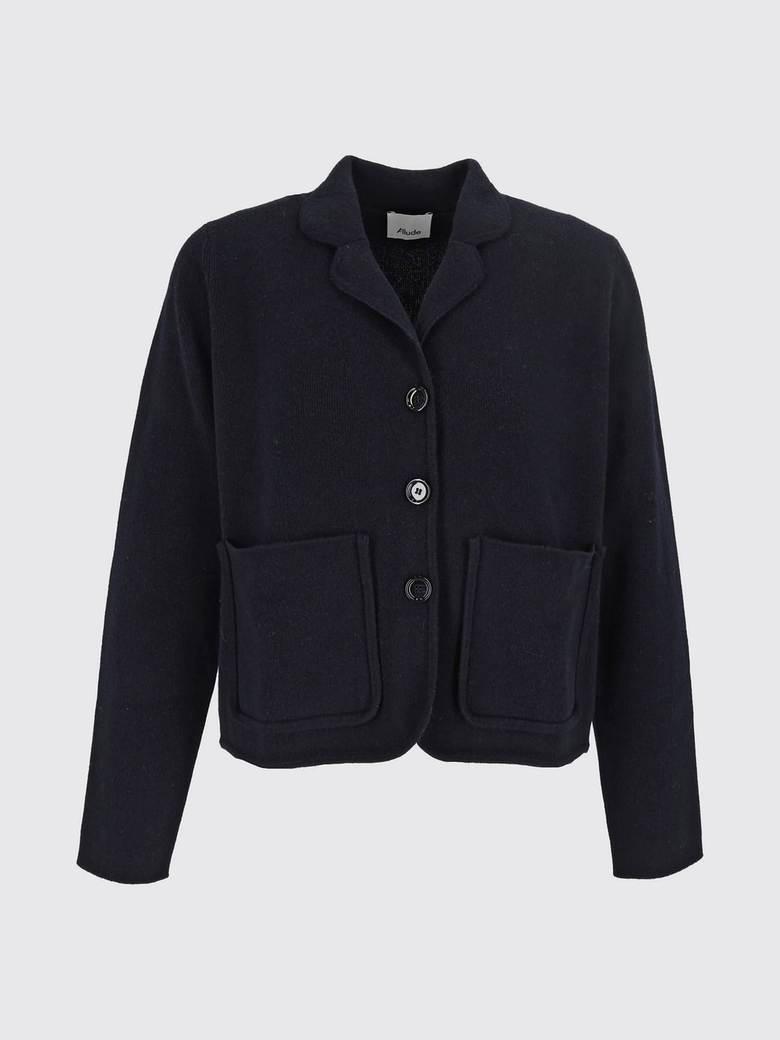 ALLUDE JACKET: Allude Single-Breasted Virgin Wool and Cashmere Blazer, Black - Img 2