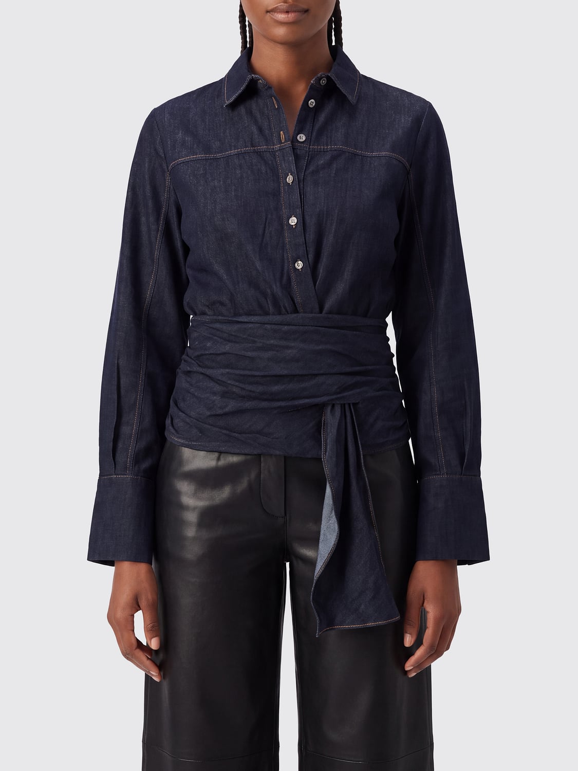 7 FOR ALL MANKIND HEMDBLUSE: Hemdbluse damen 7 For All Mankind, Blau - Img 1