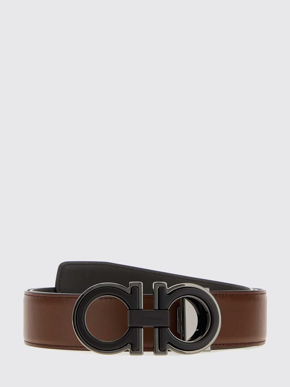 FERRAGAMO BELT: Belt men Ferragamo, Brown - Img 1