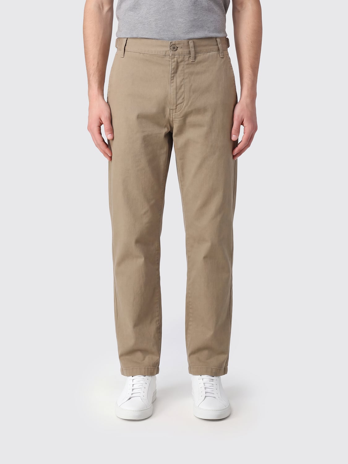 LEMAIRE パンツ: LEMAIRE テーパードフィット ミッドライズパンツ コットンツイル製, ダブグレー - Img 1