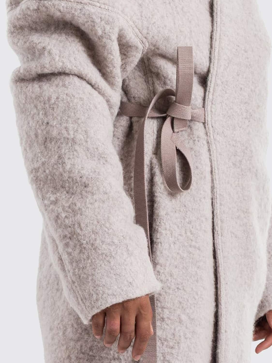 RICK OWENS ABRIGO: Abrigo largo tipo bata Rick Owens de lana con cuello marinero, Rosa - Img 3