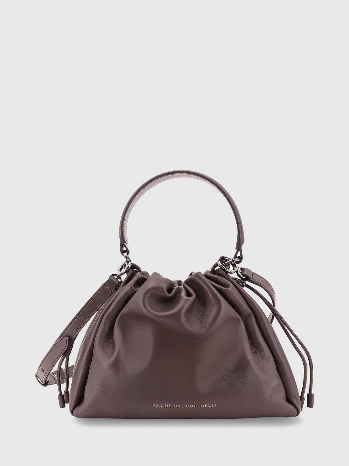BRUNELLO CUCINELLI BORSA A SPALLA: Borsa a spalla donna Brunello Cucinelli, Moro - Img 1