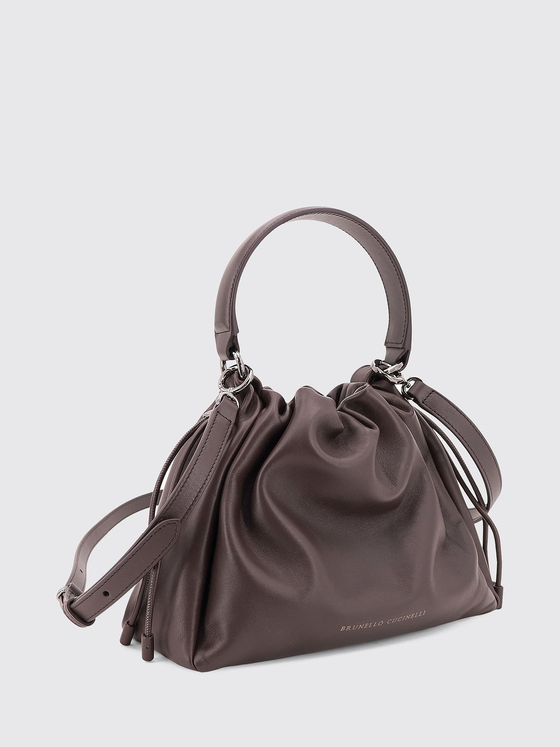 BRUNELLO CUCINELLI BORSA A SPALLA: Borsa a spalla donna Brunello Cucinelli, Moro - Img 3
