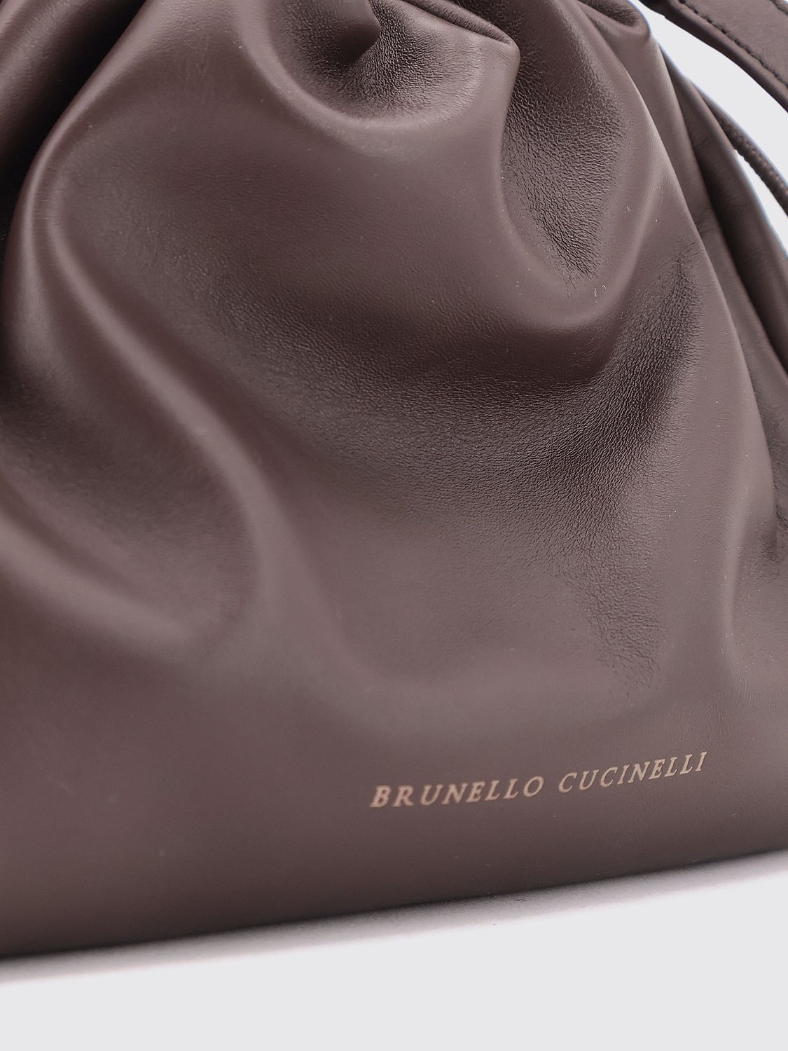 BRUNELLO CUCINELLI BORSA A SPALLA: Borsa a spalla donna Brunello Cucinelli, Moro - Img 4