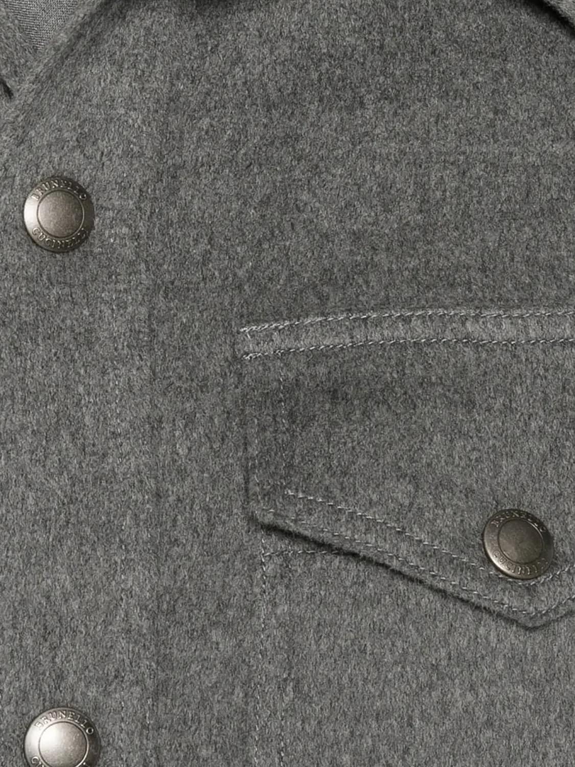 BRUNELLO CUCINELLI CAMICIA: Camicia uomo Brunello Cucinelli, Grigio - Img 4