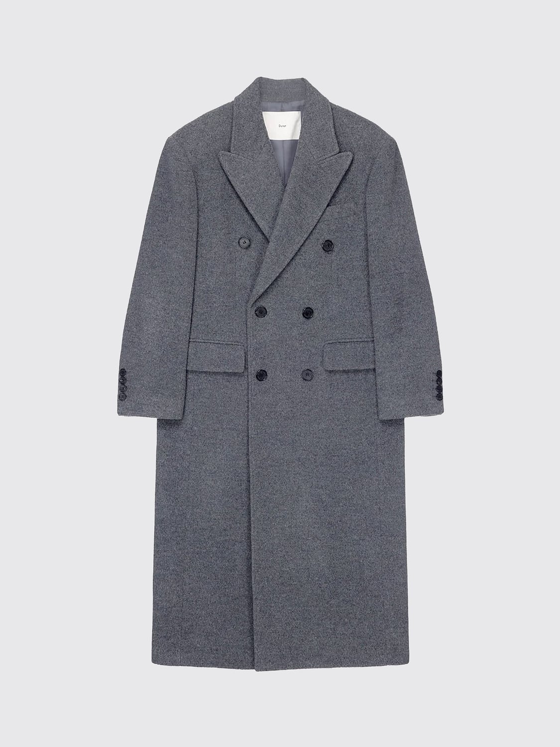 DUNST COAT: Double-Breasted Wool and Cashmere Long Coat Dunst with Peak Lapels, Grey - Img 2